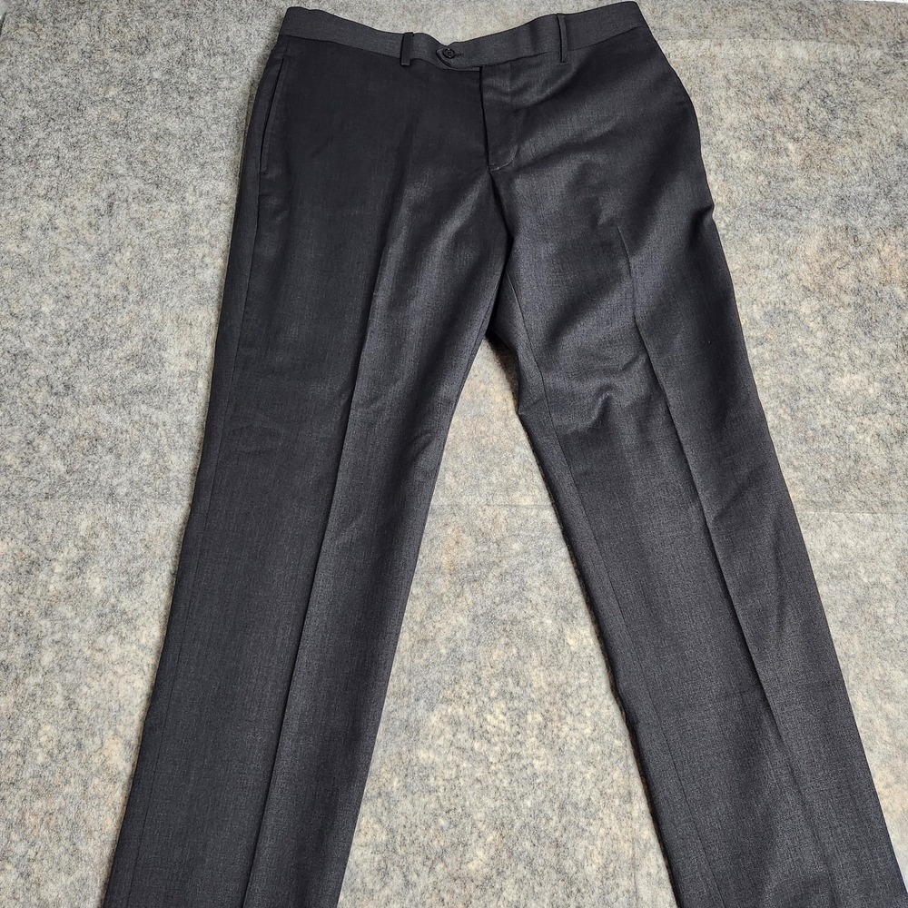 Brooks Brothers Classic Wool Pants Men 34x32‎ Gray Straight Leg Flat Front Chino